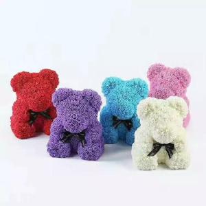 China Top sale diy handmade foam rose bear 25 colors styrofoam bear factory