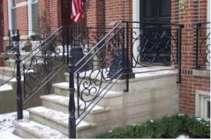 China Powder Coating Decorative Welding Wrought Iron Handrails For Outdoor Steps Steel House factory