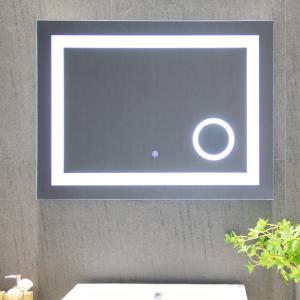 China Smart Touch Sensor Anti-fog Led Mirror For Hotel Bathroom With Silver Lenses Material factory