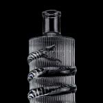 Luxury Embossed Glass Bottle 750ml 1000ml Clear Flint Gin Rum Champagne Tequila