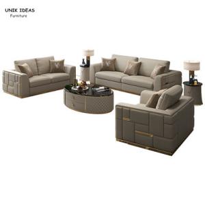 China Modular Couch For Small Spaces 6 Seater Genuine Leather Sectional Sofa 3 Piece factory