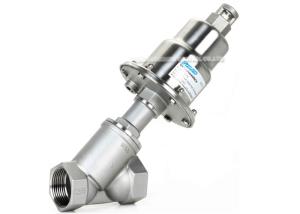 China 2/2 Way Stainless Steel Angle Seat Valve Polished Actuator Pneumatic Angle Seat Valve factory