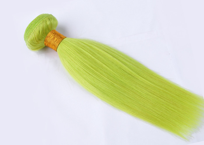 Fluorescent Green Virgin Human Hair Extensions No Shedding 100g / Pack