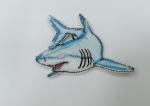 Embroidery Clothes Shark Labels Heat Transfer Patches Washable Customized