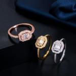 Princess Tiara Crown Sparkling Love Heart CZ Rings for Women Engagement Jewelry
