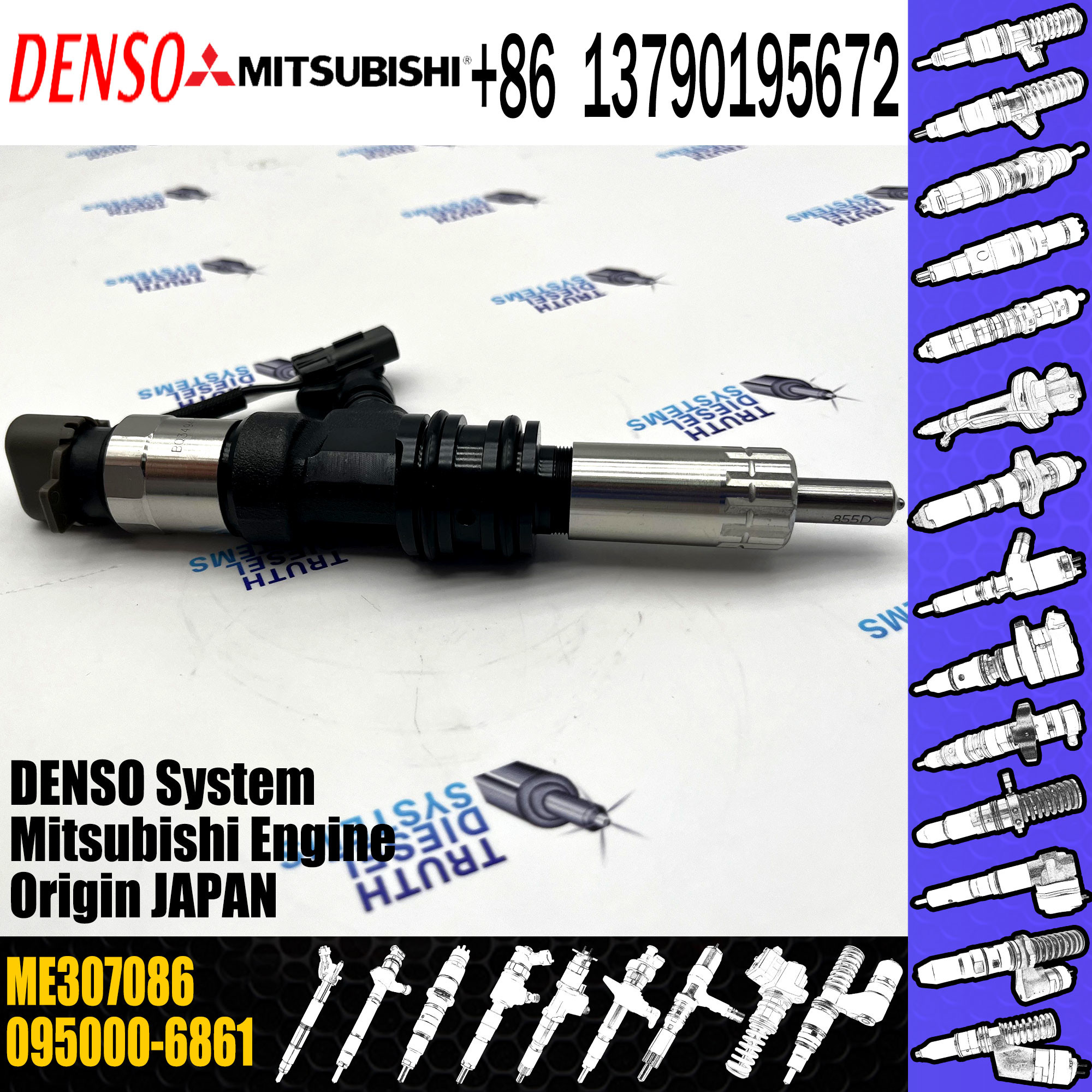 Fuel Injector 095000-6860 095000-6861 ME304627 ME307086 For MITSUBISHI FH FK FM 6M60T