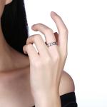 925 Sterling Silver Rings Paved Cubic Zircon Star Finger Ring For Women Silver
