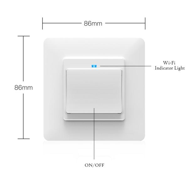 EU UK Standard Tuya Smart Life WiFi Light Switch 10A 1 Gang Light Switch With