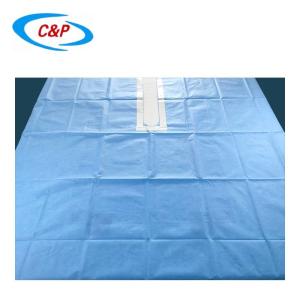China Waterproof SMS Blue Disposable Surgical Drape Split Sheet With Adhesive factory