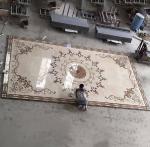 Parquet, natural stone parquet, engineered stone water jet medallion