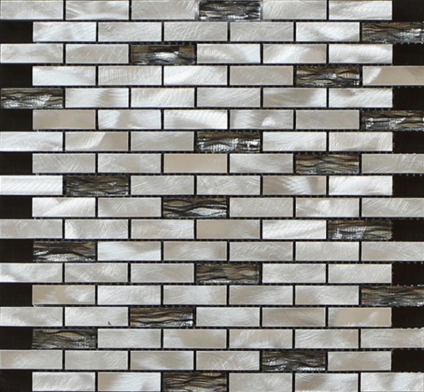 300x300mm linear glass tile,aluminum strip mosaic wall tile,grey color