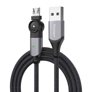 China 180 Rotate USB A To Micro B Cable Fast Charging LED Charger Data Cable factory
