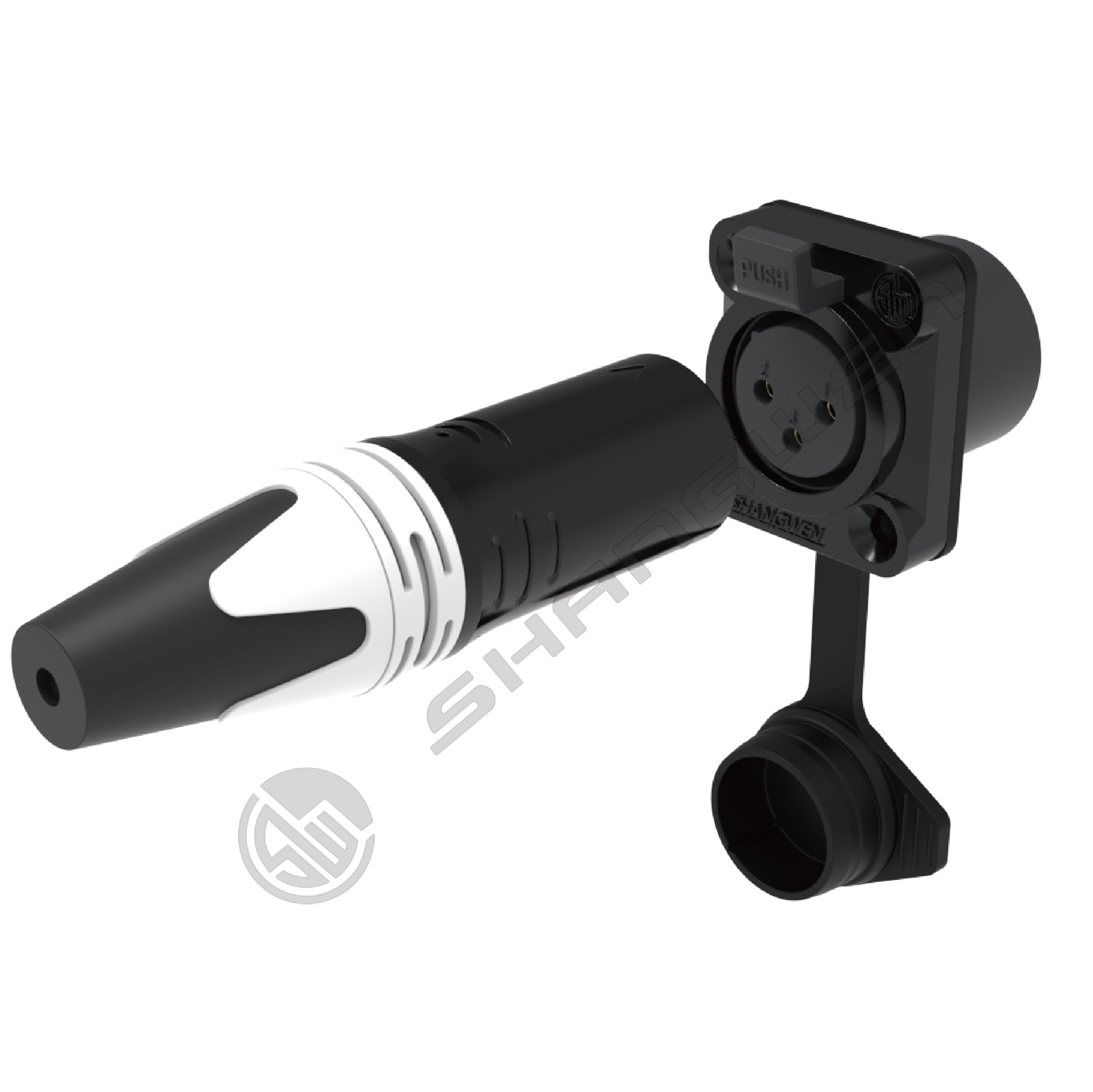 Outdoor Waterproof 3 Pin XLR Plug Female Socket Adapter Alloy Material DMX Panel Mount Audio Wire Connector Copper for Power