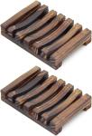 Natural Wooden Bamboo Soap Dish, Soap Dish Wooden Shower