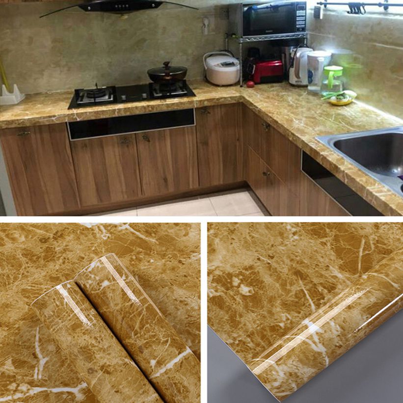 Add a Touch of Sophistication with High Gloss Marble Design Removable Adhesive Contact Paper