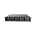 2U 19'' 14 Slots Fiber Optic Converter Metal Rack For 100M 1000M