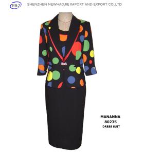 China Colorful Printing Jacket and Long Dress for Contrast Colour Suit factory