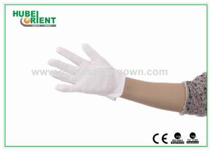 China White Color Discharge Nylon Electrostatic Gloves With PVC Dots factory