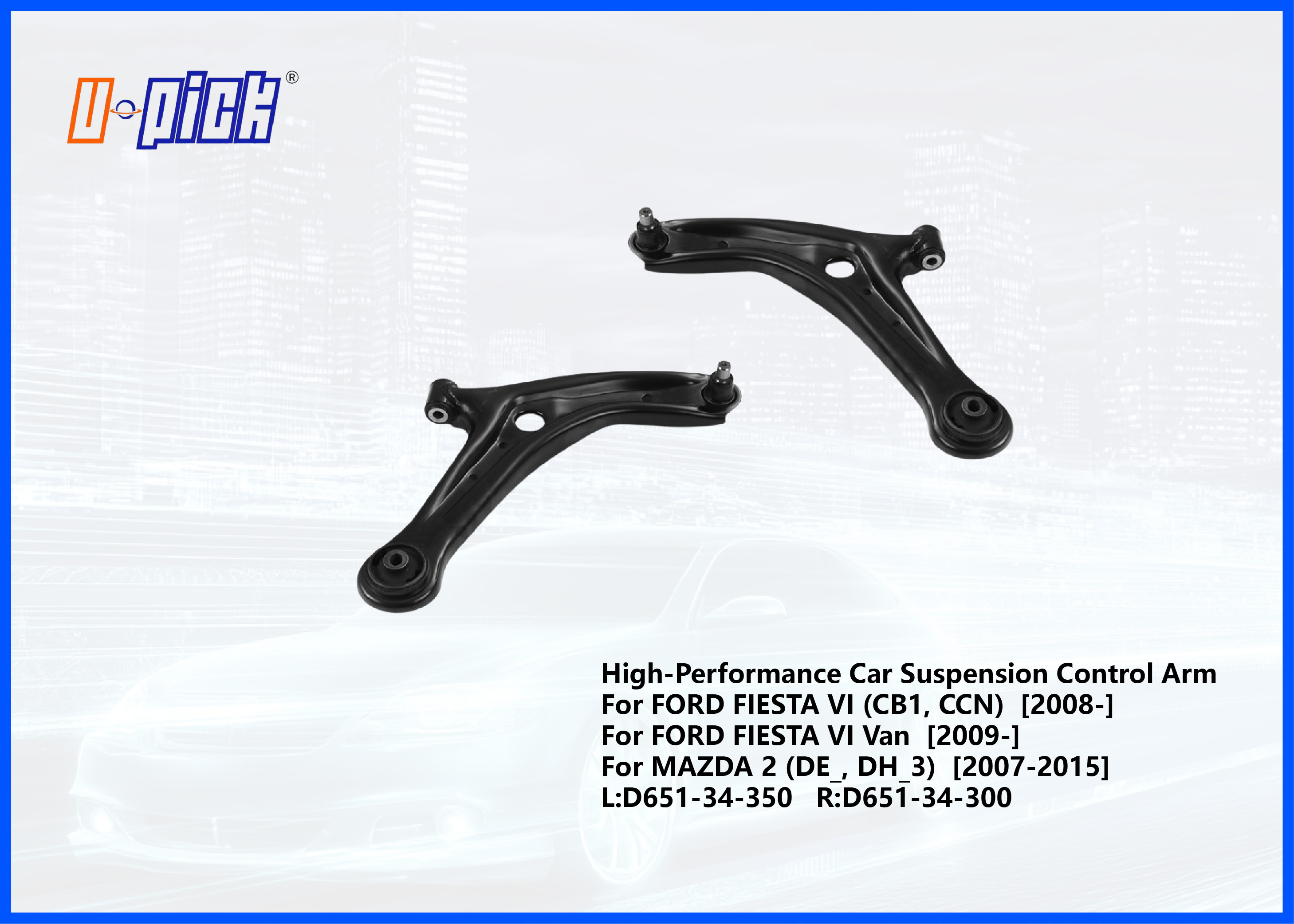 High-Performance Car Suspension Control Arm For Ford Fiesta For Mazda 2 L:D651-34-350 R:D651-34-300