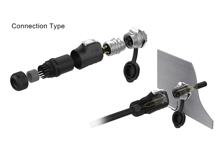 CNLINKO M12 Power Adapters Plug Socket 2 Pin Extension Wire Metal Circular DC Connector Waterproof IP68 for Led Lighting