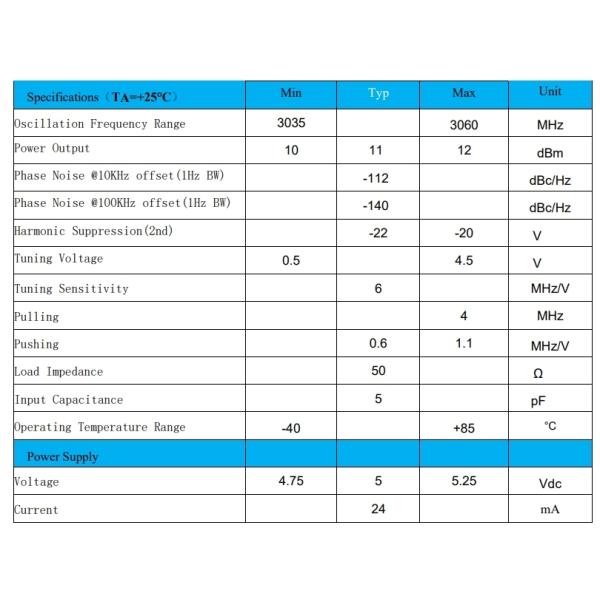 INNOTION YSGM30353060A 11dBm Integrated Circuits IC Chip Coaxial Resonator Oscillator Electronic Parts for 3035-3060MHz Frequency Range