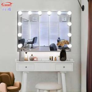 China Glass Mirror Home Decor Shine Spiegel Full Body Pro Cosmetic Vanity Makeup LED Hollywood Lights Mirror factory