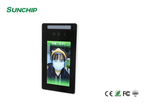 LCD Digital Signage Display Facial Recognition Infrared Thermometer For Entrance