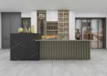 White kitchen green cabinets furniture from Foshan supplier white quartz stone