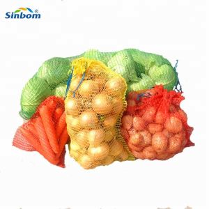 Min 7g 45*75cm Recycled PE Onion Potato Packing Sack Raschel Mesh Bags for