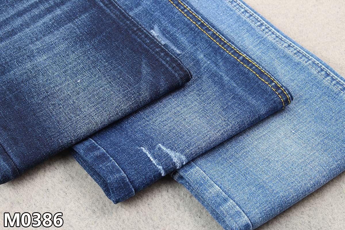 10.5oz Cotton Polyester Spandex Denim Fabric Warp Slub Jeans Material