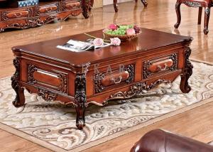 China Royal Antique Marble Surface Wooden Luxury coffee table factory
