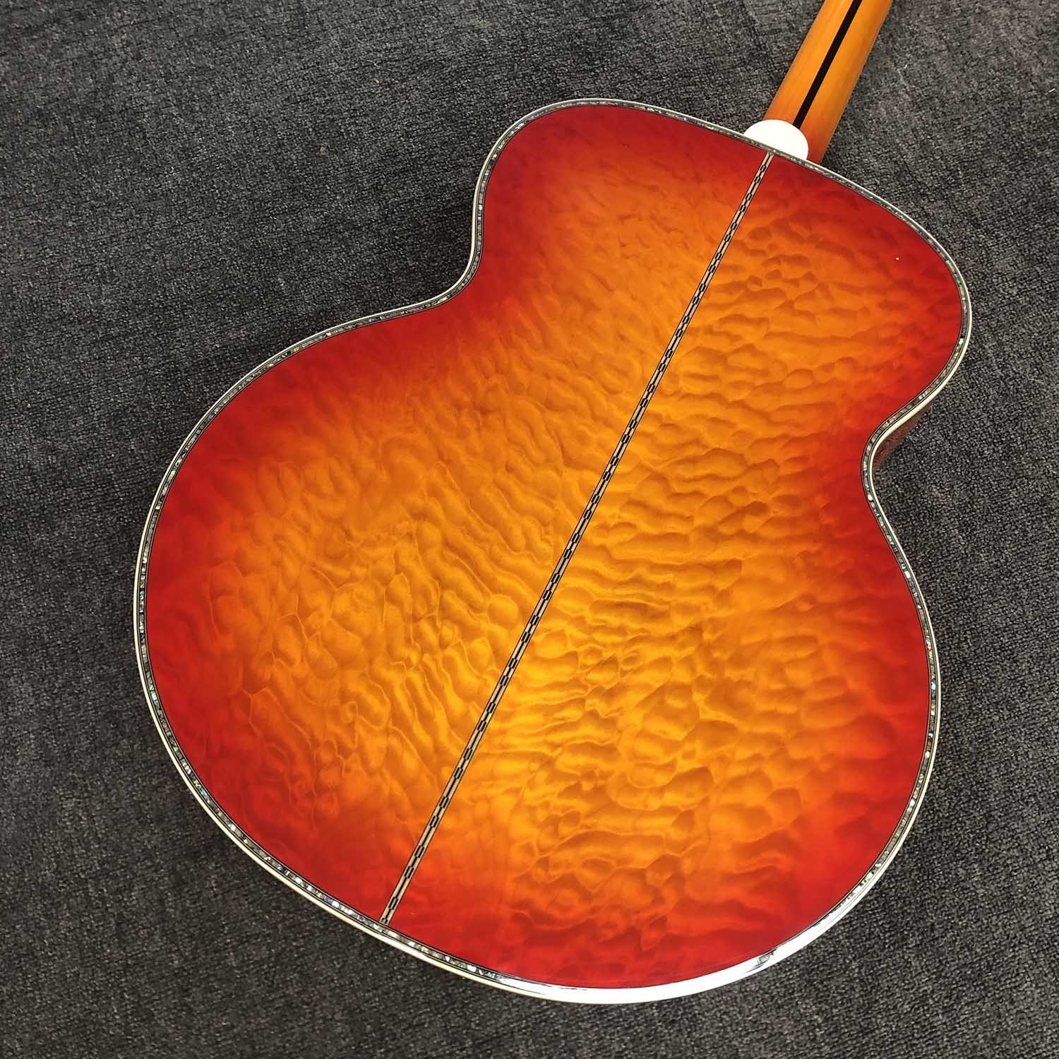 Custom Grand jumbo 43 inch J200 water ripple back side with kinds colors Acoustic Guitar life tree inlay neck, vintage