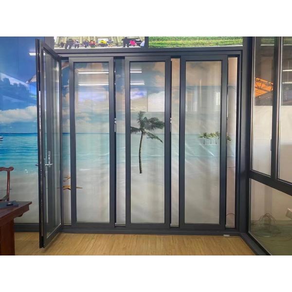 China Thick Frame Aluminum Folding Door with 50 Years Life Span Dust Resistant and Easy Cleaning factory