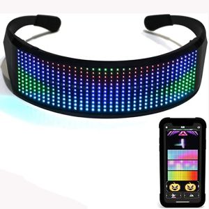 China Programmable Anime LED Glasses Customizable Patterns USB Rechargeable App Control on sale