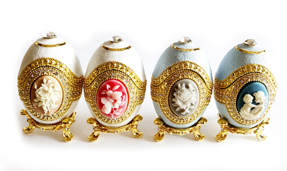 European Easter Egg Jewelry Box Jewel Storage Organizer Event Home Decor Easter Egg Jewelry Box Enamel Trinket box
