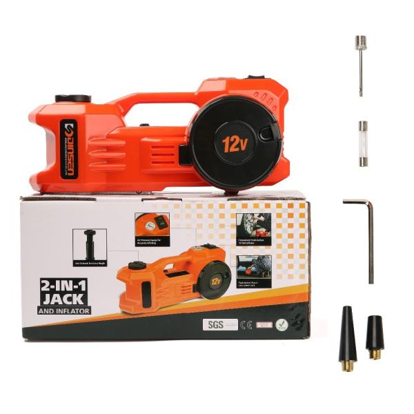 Portable bike tyre pump with pressure gauge electric hydraulic jack