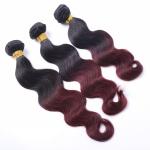 Machine double brazilian hair weft two tone ombre colored hair weave bundles