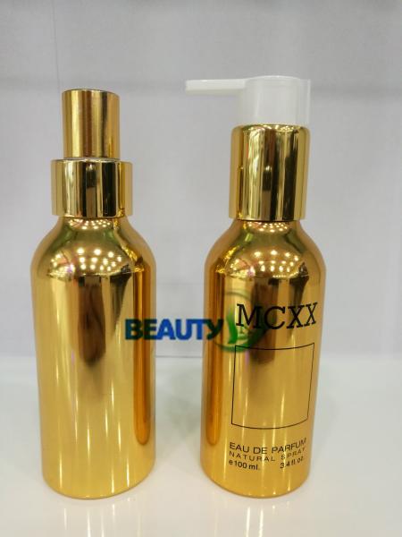 100ml empty metal cosmetic essential oils Perfume Gold Silver color Aluminum