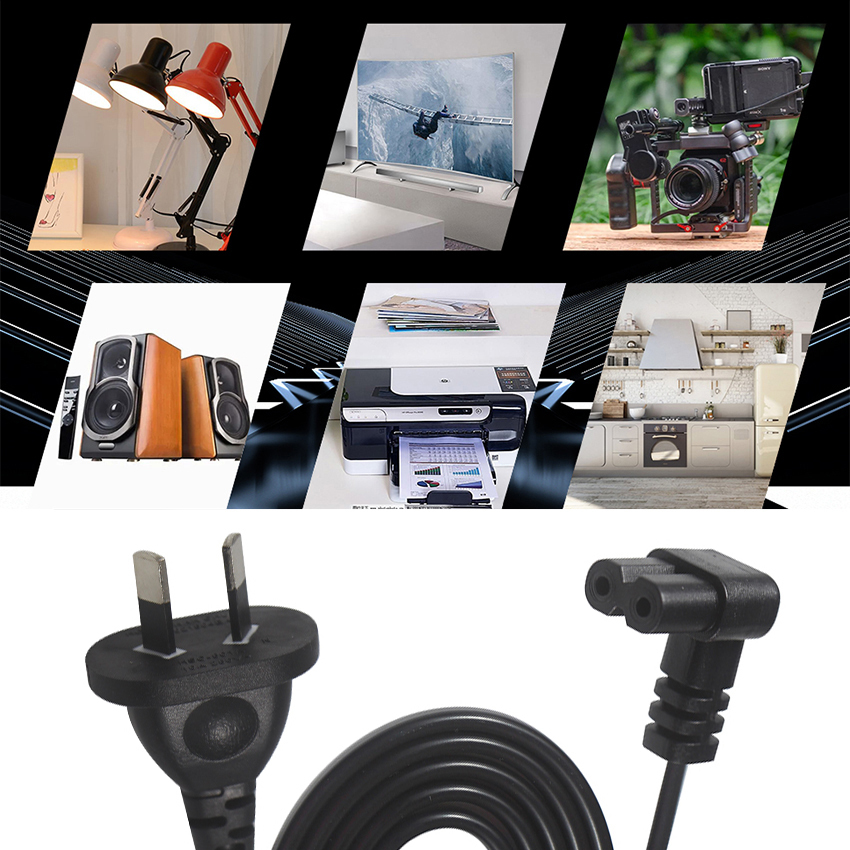AU 2P Plug to IEC C7 Power Cord SAA Certified 250V 7.5A Flat Cable