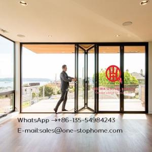 China Sound Reduction aluminum bi-folding door,Exterior Accordion Customised factory