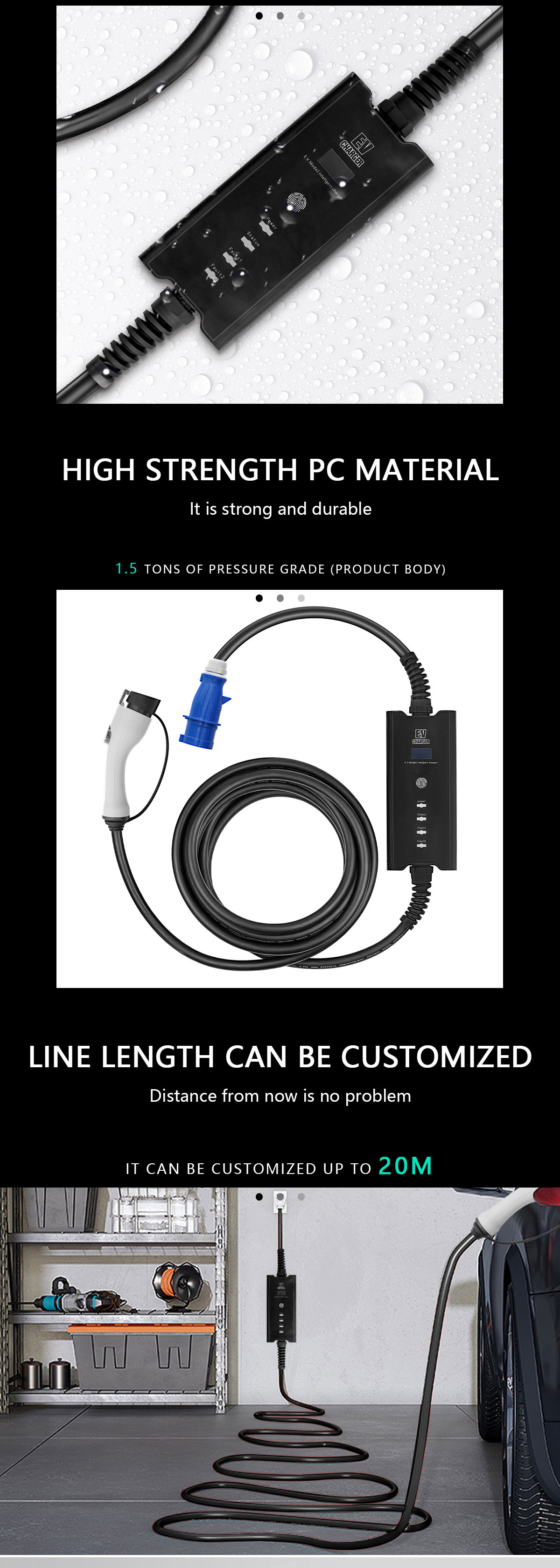 GBT Standard 22KW 32A 3phase Charging Gun for E-mingze Energy Electric Vehicle Charger 3phase Interface Standard GBT