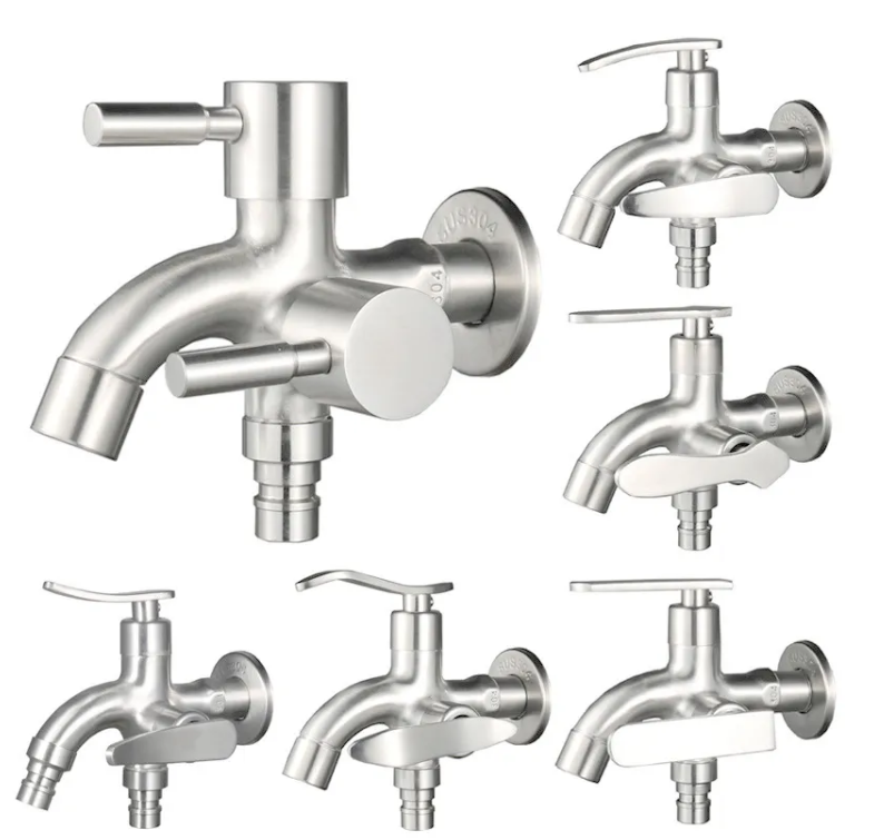 304 Stainless Steel Monochrome Single Lever Kitchen Faucet With Single Outlet Sink
