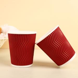 China Disposable Ripple Paper Cup For Beverage Offset And Flexo Printing factory