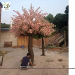 UVG pink cherry blossom artifical trees with silk flowers for wedding backdrop