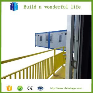 China prefabricated mobile living 20ft flat pack steel framed container house hotel room factory