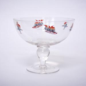 China Large Diameter Crystal Glass Fruit Bowl , Crystal Salad Serving Bowl With Stand factory