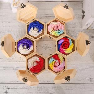 China Manufacturers direct sales christmas simulation colorful rose flower gift box soap flower creative gifts factory