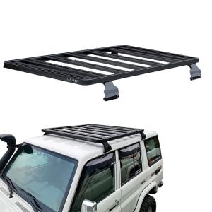 China Black Powder Coat Aluminium Alloy Universal Roof Rack with Mounting Gutter For Toyota LC79 factory