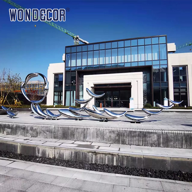 WONDERS Custom Stainless Steel Fish Sculpture Mirror Finish Color