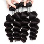 30'' Peruvian Loose Wave Virgin Hair Weave Pre Plucked Front With Bundles